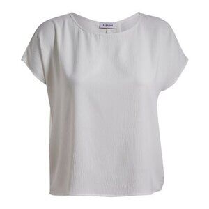 KORYE Women's Back Pleat Cross Over Top Size L In White